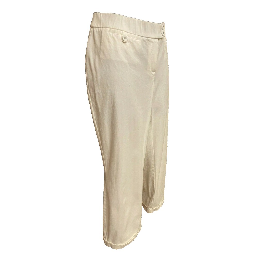 Chico's Womens Ankle Crop Pants Size 00 White Knit Cotton Elastic Waist Stretch - Picture 6 of 13